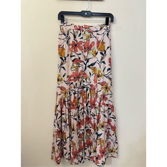 Free People Smooth Sailing Floral Maxi Skirt size 0/ XS - Picture 1 of 6